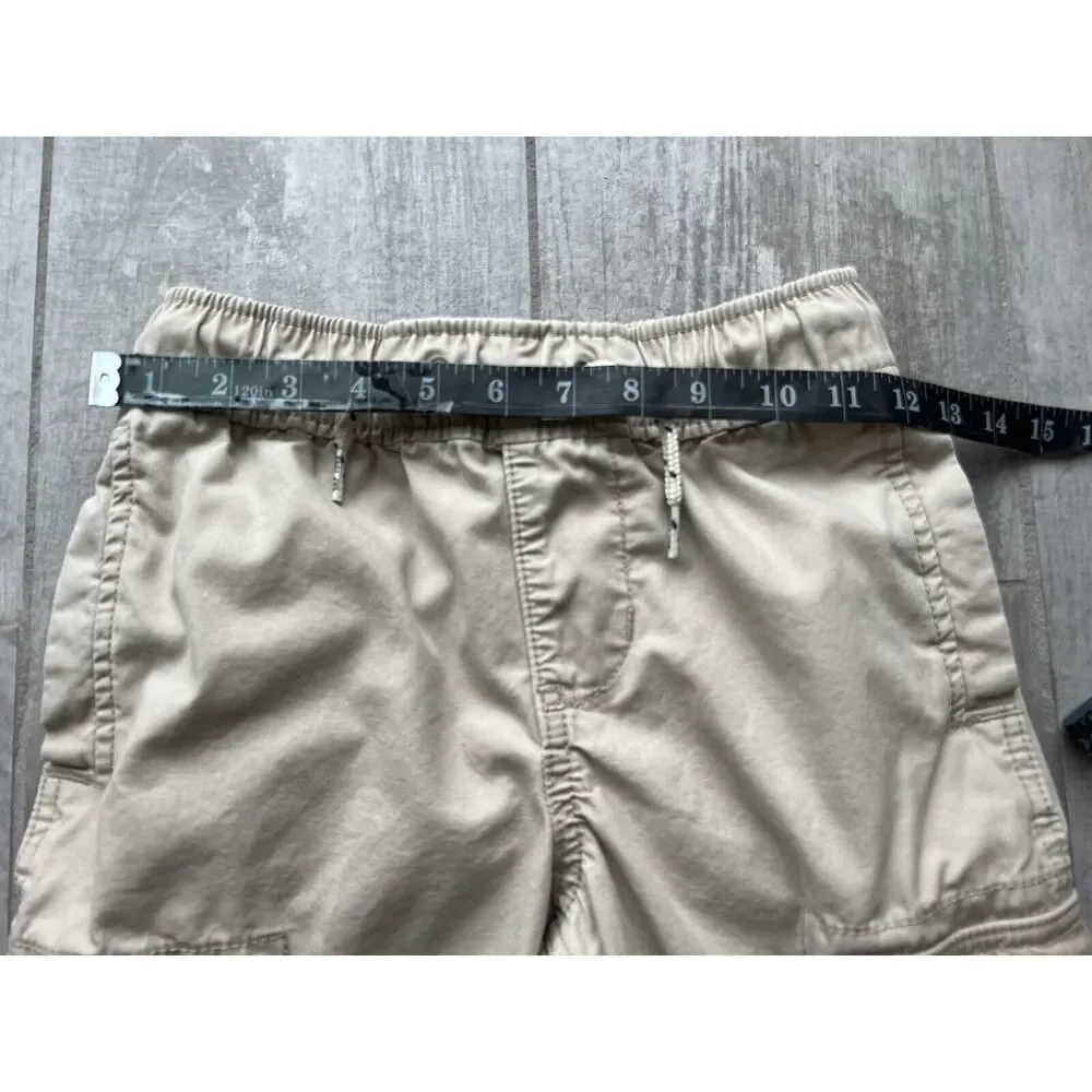 GAP Kids Boys Drawstring Elastic Cargo Shorts Beige Shorts Khaki M 8-9 Casual